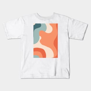 Colorful Retro Waves 1, Swirl Kids T-Shirt